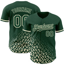 Load image into Gallery viewer, Custom Green Cream 3D Pattern Design Leopard Print Fade Fashion Authentic Baseball Jersey
