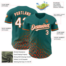 Load image into Gallery viewer, Custom Teal White-Orange 3D Pattern Design Leopard Print Fade Fashion Authentic Baseball Jersey
