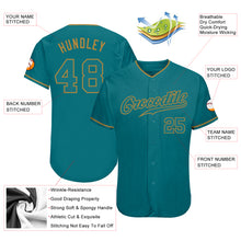Load image into Gallery viewer, Custom Teal Teal-Old Gold Authentic Baseball Jersey
