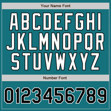 Load image into Gallery viewer, Custom Teal Black Pinstripe Black-White Authentic Baseball Jersey
