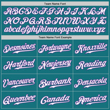 Load image into Gallery viewer, Custom Teal Purple Pinstripe White-Purple Authentic Baseball Jersey
