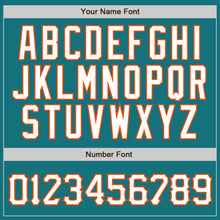 Load image into Gallery viewer, Custom Teal Orange Pinstripe White-Orange Authentic Baseball Jersey
