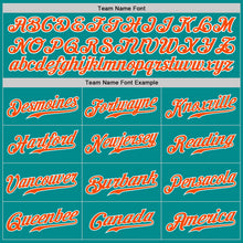 Load image into Gallery viewer, Custom Aqua Orange-White Authentic Baseball Jersey
