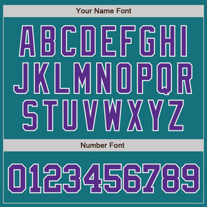 Custom Teal Purple-White Authentic Baseball Jersey