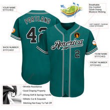 Load image into Gallery viewer, Custom Teal Black-White Authentic Baseball Jersey
