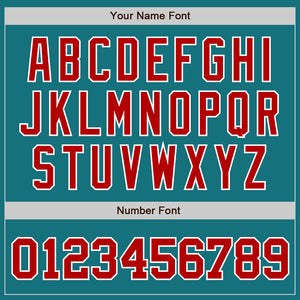 Custom Teal Red-White Authentic Baseball Jersey