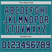 Load image into Gallery viewer, Custom Teal Navy-White Authentic Baseball Jersey
