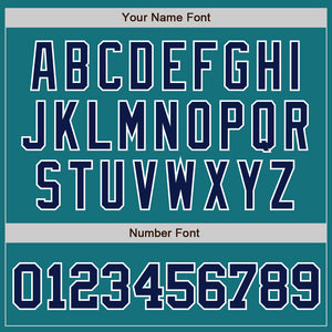 Custom Teal Navy-White Authentic Baseball Jersey