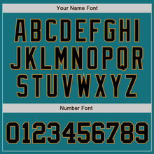 Load image into Gallery viewer, Custom Teal Black-Old Gold Authentic Baseball Jersey
