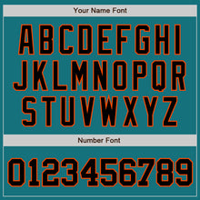 Load image into Gallery viewer, Custom Teal Black-Orange Authentic Baseball Jersey
