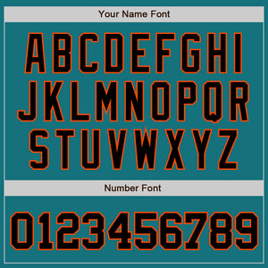 Custom Teal Black-Orange Authentic Baseball Jersey