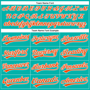 Custom Aqua White Pinstripe Orange Authentic Baseball Jersey
