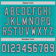 Load image into Gallery viewer, Custom Aqua Gray-Black Mesh Authentic Football Jersey
