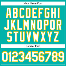 Load image into Gallery viewer, Custom Aqua White-Yellow Authentic Baseball Jersey
