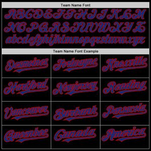 Custom Black Royal-Red 3 Colors Arm Shapes Authentic Baseball Jersey