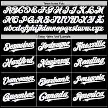 Load image into Gallery viewer, Custom Black White-Gray 3 Colors Arm Shapes Authentic Baseball Jersey
