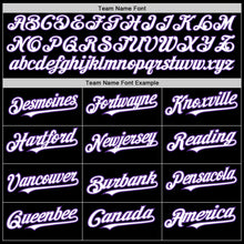 Load image into Gallery viewer, Custom Black White-Purple 3 Colors Arm Shapes Authentic Baseball Jersey
