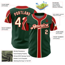 Load image into Gallery viewer, Custom Green Cream-Red 3 Colors Arm Shapes Authentic Baseball Jersey
