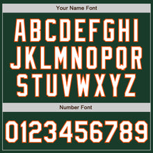 Load image into Gallery viewer, Custom Green White-Orange 3 Colors Arm Shapes Authentic Baseball Jersey
