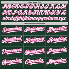 Load image into Gallery viewer, Custom Green White-Pink 3 Colors Arm Shapes Authentic Baseball Jersey
