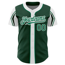 Load image into Gallery viewer, Custom Green Kelly Green-White 3 Colors Arm Shapes Authentic Baseball Jersey
