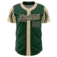 Load image into Gallery viewer, Custom Green Black-City Cream 3 Colors Arm Shapes Authentic Baseball Jersey
