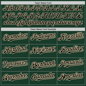 Custom Green Black-City Cream 3 Colors Arm Shapes Authentic Baseball Jersey