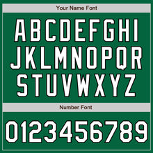 Load image into Gallery viewer, Custom Kelly Green White-Black 3 Colors Arm Shapes Authentic Baseball Jersey
