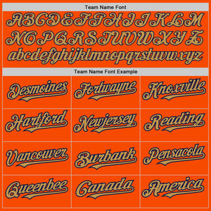 Custom Orange Old Gold-Navy 3 Colors Arm Shapes Authentic Baseball Jersey