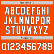 Load image into Gallery viewer, Custom Orange White-Steel Gray 3 Colors Arm Shapes Authentic Baseball Jersey
