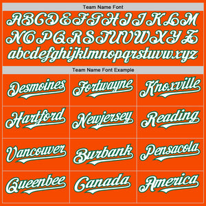 Custom Orange White-Kelly Green 3 Colors Arm Shapes Authentic Baseball Jersey