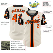 Load image into Gallery viewer, Custom Cream Orange-Black 3 Colors Arm Shapes Authentic Baseball Jersey
