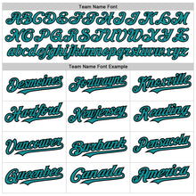 Load image into Gallery viewer, Custom White Teal-Black 3 Colors Arm Shapes Authentic Baseball Jersey
