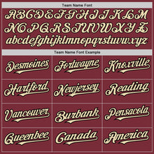 Load image into Gallery viewer, Custom Burgundy City Cream-Black 3 Colors Arm Shapes Authentic Baseball Jersey
