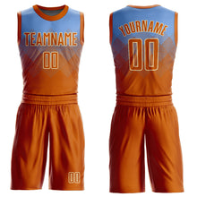 Load image into Gallery viewer, Custom Light Blue Texas Orange-Cream Round Neck Sublimation Basketball Suit Jersey
