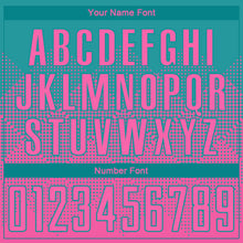 Load image into Gallery viewer, Custom Teal Pink Round Neck Sublimation Basketball Suit Jersey
