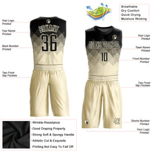 Load image into Gallery viewer, Custom Cream Black Round Neck Sublimation Basketball Suit Jersey
