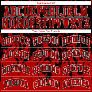 Custom Red Black-White Round Neck Sublimation Basketball Suit Jersey