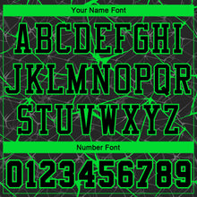 Load image into Gallery viewer, Custom Black Neon Green Round Neck Sublimation Basketball Suit Jersey
