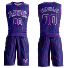 Load image into Gallery viewer, Custom Purple White Round Neck Sublimation Basketball Suit Jersey
