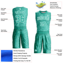 Load image into Gallery viewer, Custom Aqua White Round Neck Sublimation Basketball Suit Jersey
