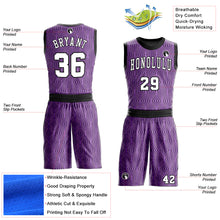 Load image into Gallery viewer, Custom Purple White-Black Round Neck Sublimation Basketball Suit Jersey
