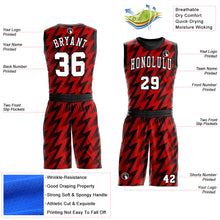 Load image into Gallery viewer, Custom Red White-Black Round Neck Sublimation Basketball Suit Jersey
