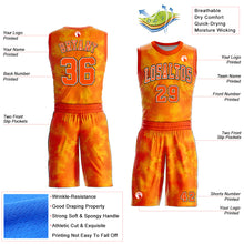 Load image into Gallery viewer, Custom Gold Orange Black-White Round Neck Sublimation Basketball Suit Jersey
