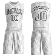 Load image into Gallery viewer, Custom Gray White-Black Round Neck Sublimation Basketball Suit Jersey
