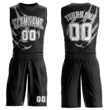 Load image into Gallery viewer, Custom Black White Animals Claws Round Neck Sublimation Basketball Suit Jersey
