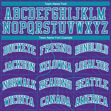Load image into Gallery viewer, Custom Purple Teal-White Round Neck Sublimation Basketball Suit Jersey
