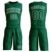 Load image into Gallery viewer, Custom Kelly Green White Round Neck Sublimation Basketball Suit Jersey
