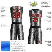 Load image into Gallery viewer, Custom Black Red-White Animal Fur Print Round Neck Sublimation Basketball Suit Jersey
