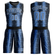 Load image into Gallery viewer, Custom Black Light Blue-White Animal Fur Print Round Neck Sublimation Basketball Suit Jersey
